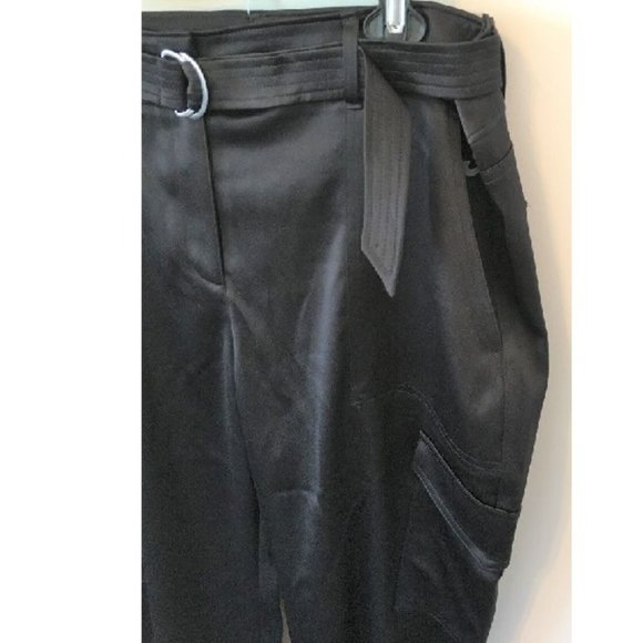 Chico's Petite Black Satin Cargo Ankle Pants Size 2P (US 12P) New w/tags $99 - Picture 4 of 10